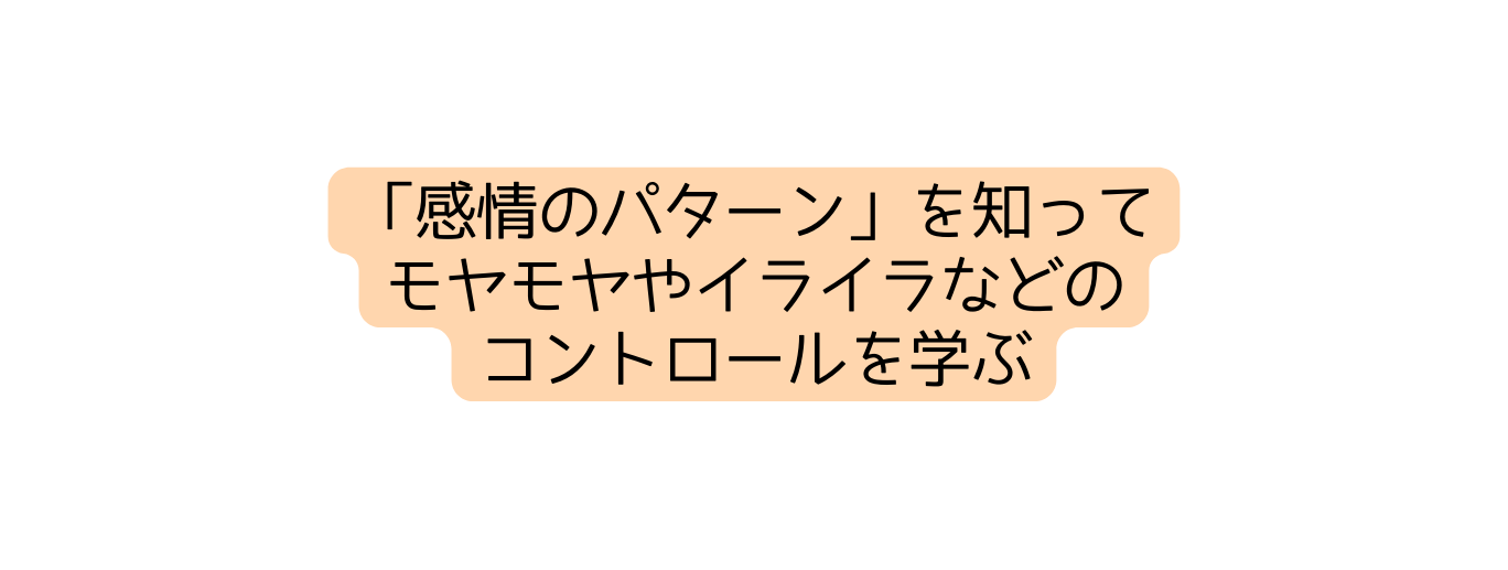 感情のパターン を知って モヤモヤやイライラなどの コントロールを学ぶ